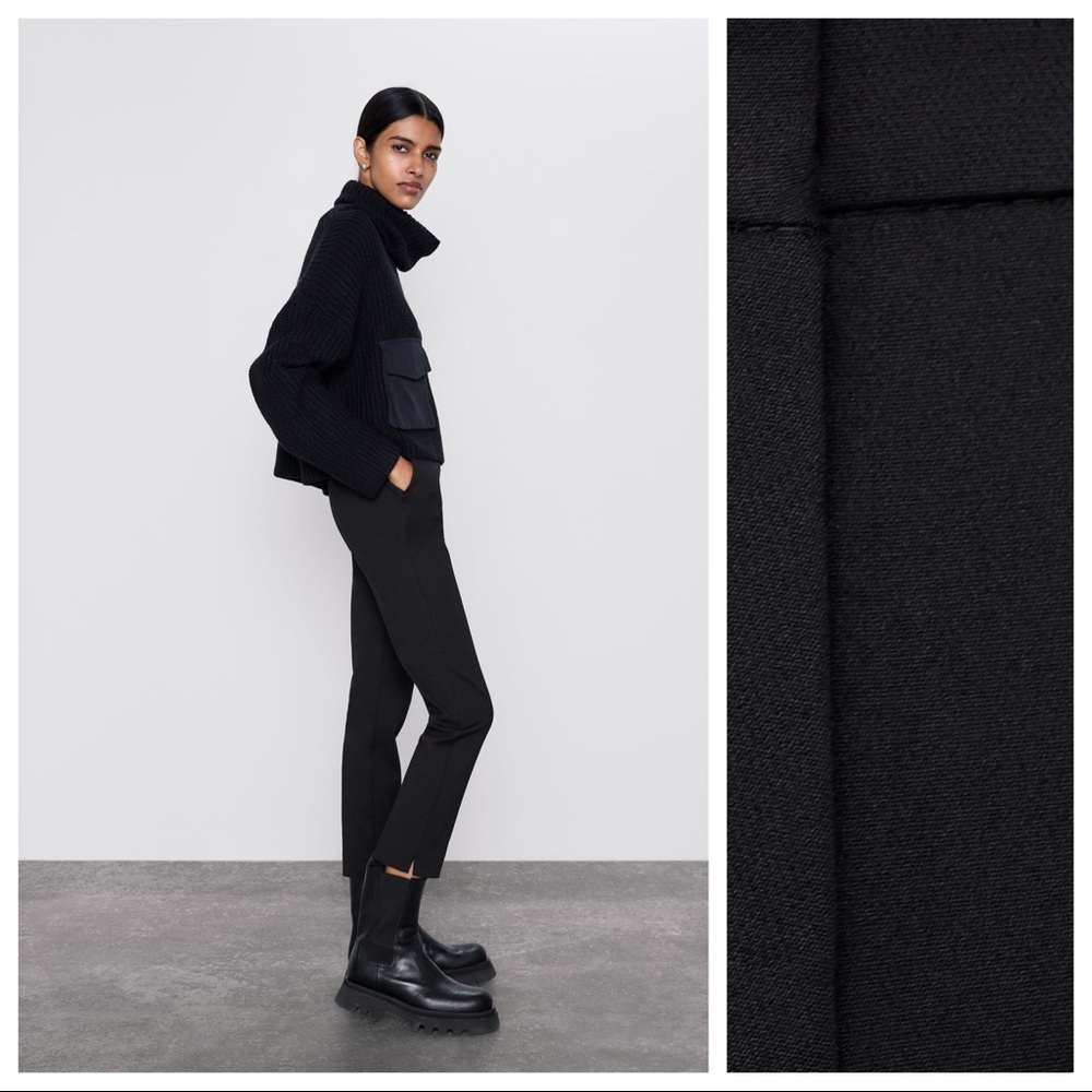 Zara Black Jogger Waist Skinny Ankle Pant - Picture 2 of 8